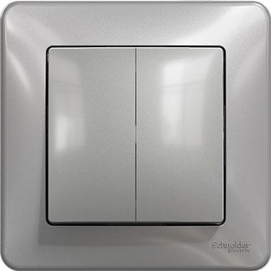 Sedna two-circuit switch (aluminium)